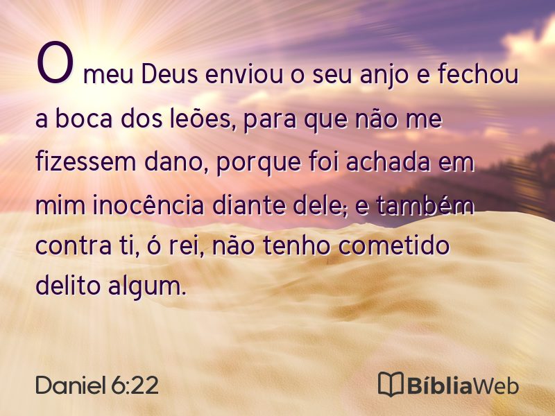 Daniel 6:22 em imagem para compartilhar