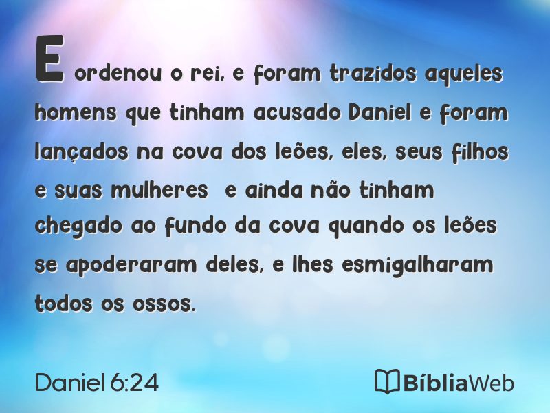 Daniel 6:24 em imagem para compartilhar