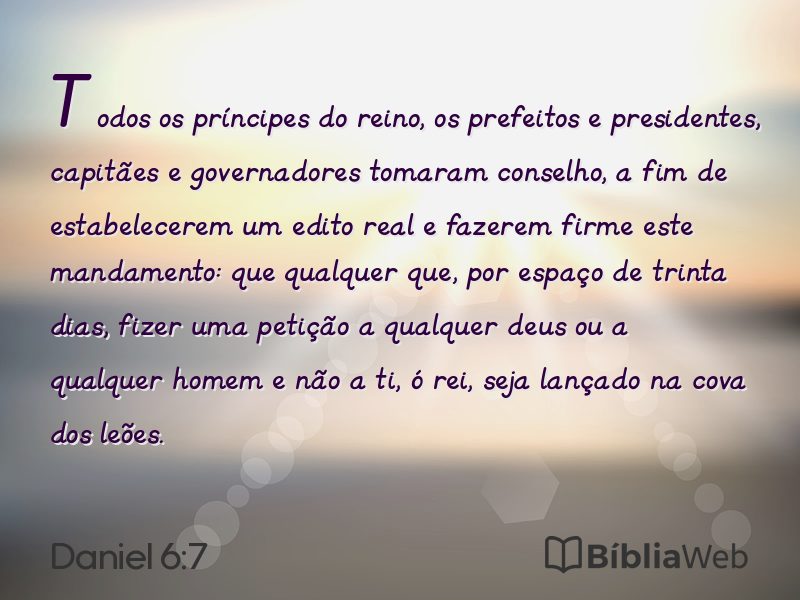 Daniel 6:7 em imagem para compartilhar