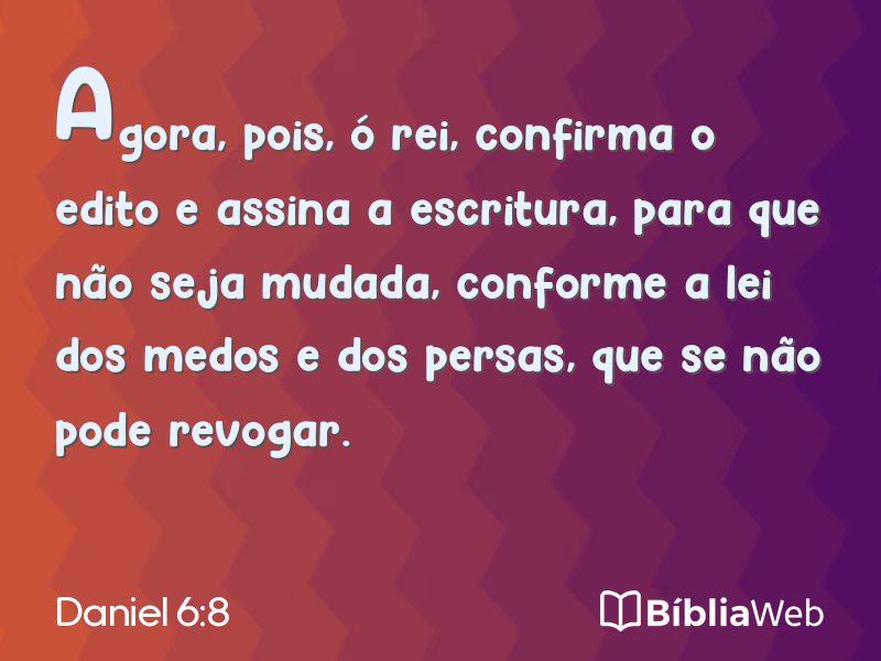 Daniel 6:8 em imagem para compartilhar