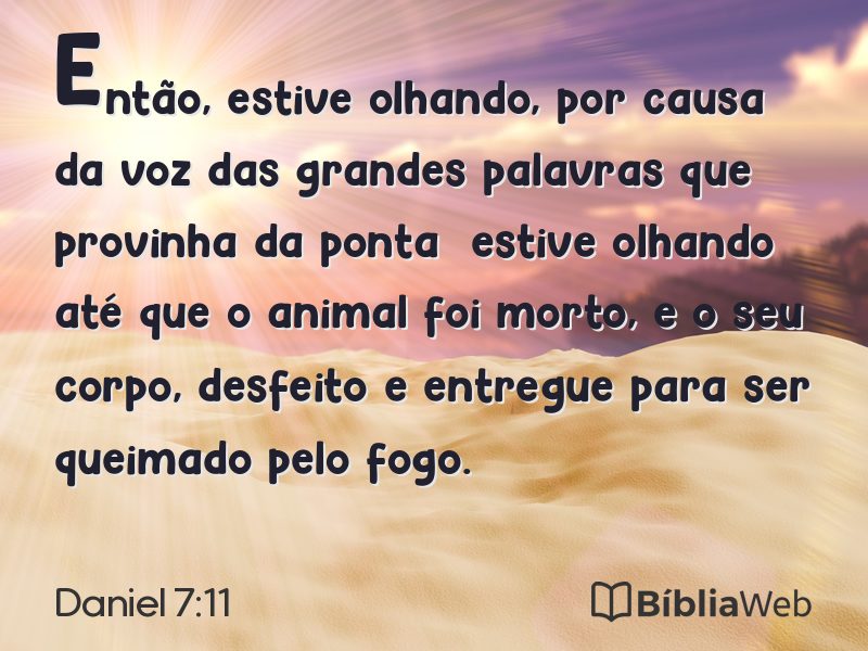 Daniel 7:11 em imagem para compartilhar