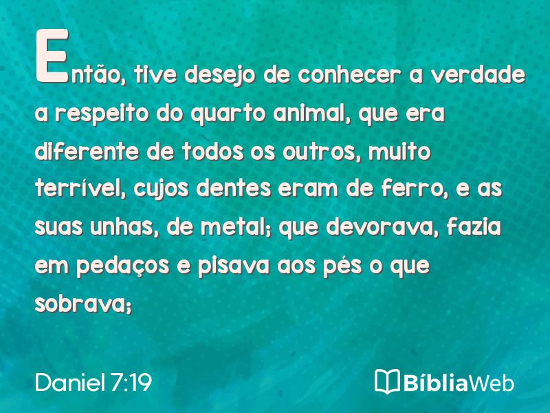 Daniel 7:19 em imagem para compartilhar