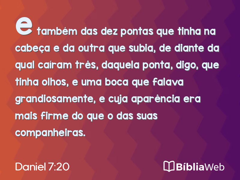 Daniel 7:20 em imagem para compartilhar