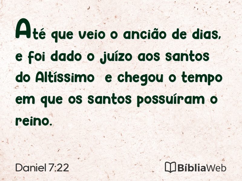 Daniel 7:22 em imagem para compartilhar