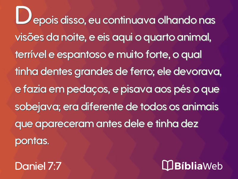 Daniel 7:7 em imagem para compartilhar