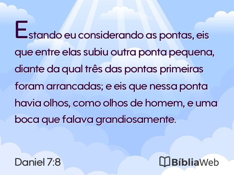 Daniel 7:8 em imagem para compartilhar