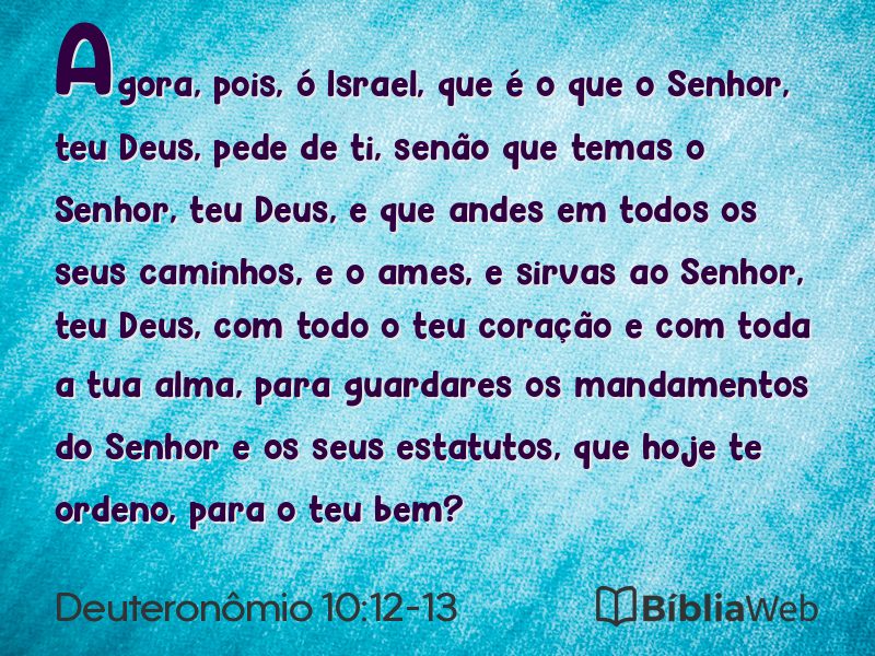 Deuteronômio 10:12-13 em imagem para compartilhar