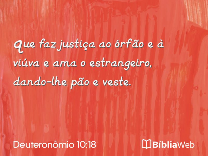 Deuteronômio 10:18 em imagem para compartilhar