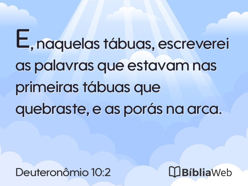 Deuteronômio 10:2 em imagem para compartilhar