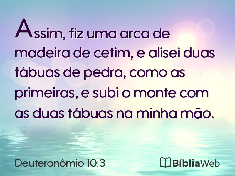Deuteronômio 10:3 em imagem para compartilhar