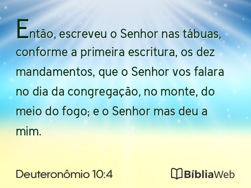 Deuteronômio 10:4 em imagem para compartilhar