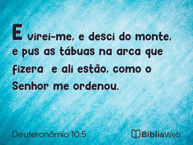 Deuteronômio 10:5 em imagem para compartilhar