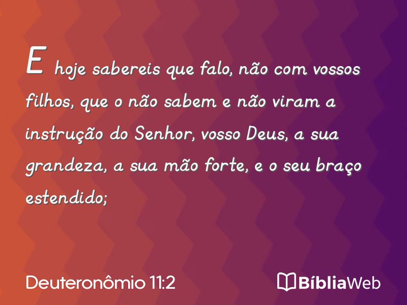 Deuteronômio 11:2 em imagem para compartilhar