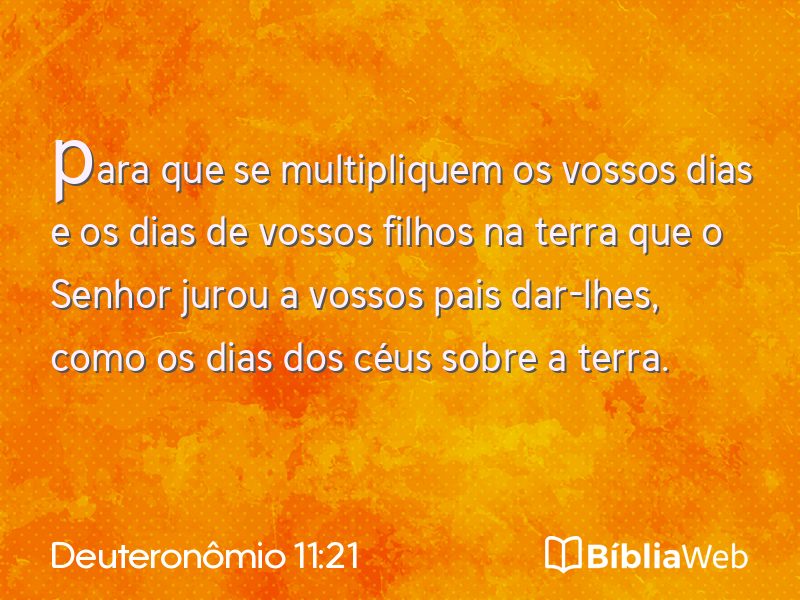Deuteronômio 11:21 em imagem para compartilhar