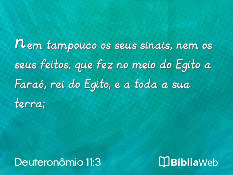 Deuteronômio 11:3 em imagem para compartilhar