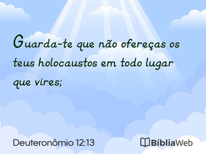 Deuteronômio 12:13 em imagem para compartilhar