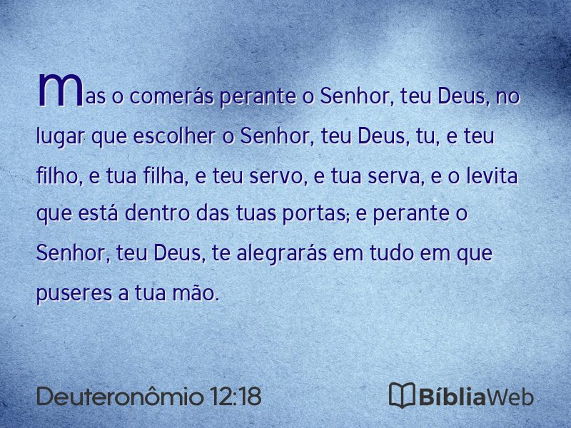 Deuteronômio 12:18 em imagem para compartilhar