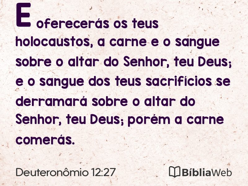 Deuteronômio 12:27 em imagem para compartilhar