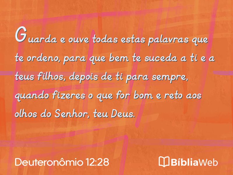 Deuteronômio 12:28 em imagem para compartilhar