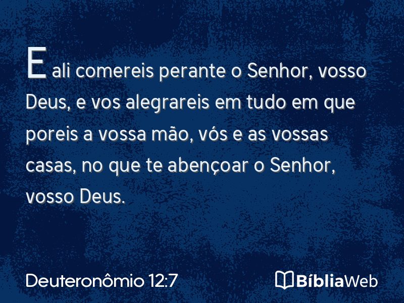 Deuteronômio 12:7 em imagem para compartilhar
