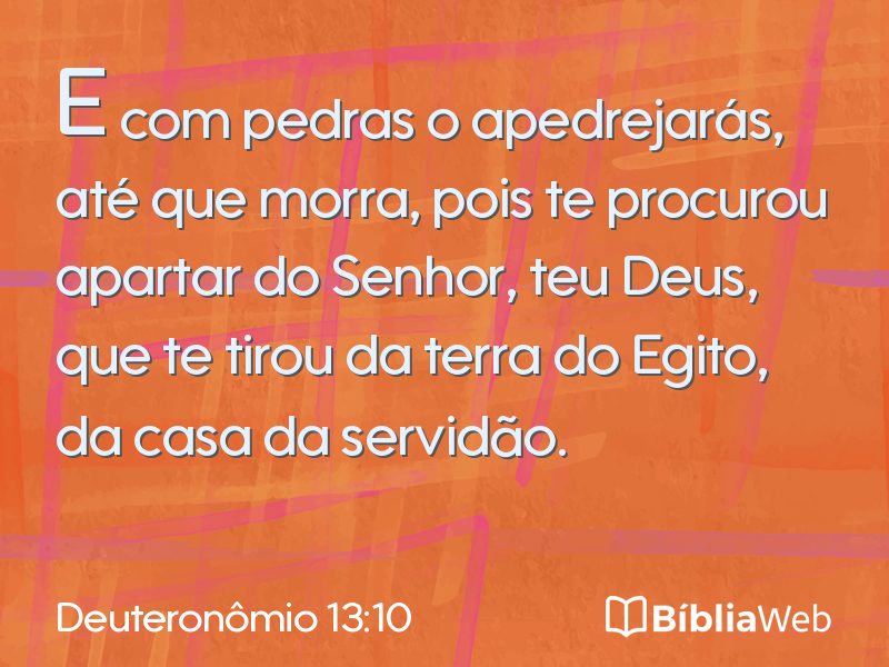 Deuteronômio 13:10 em imagem para compartilhar