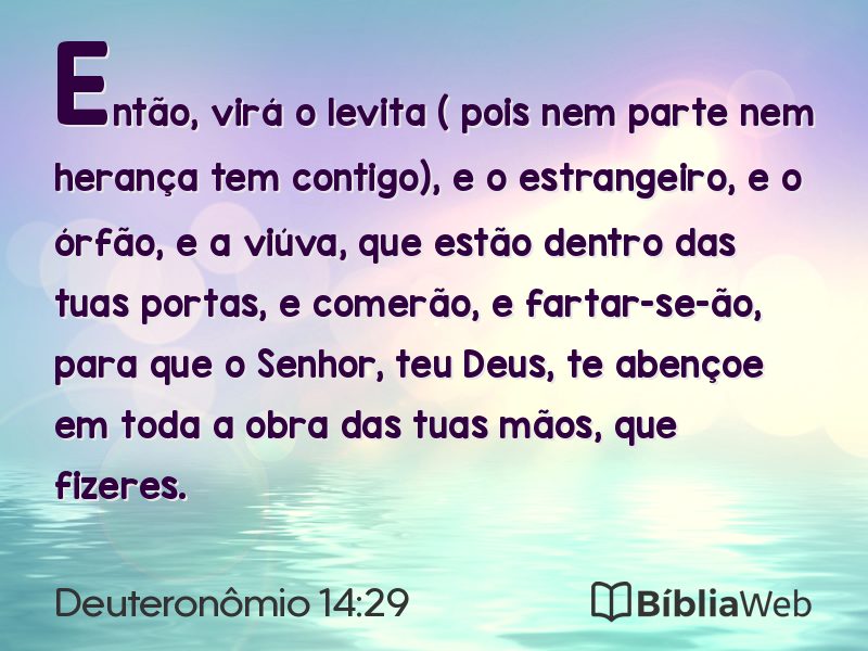 Deuteronômio 14:29 em imagem para compartilhar