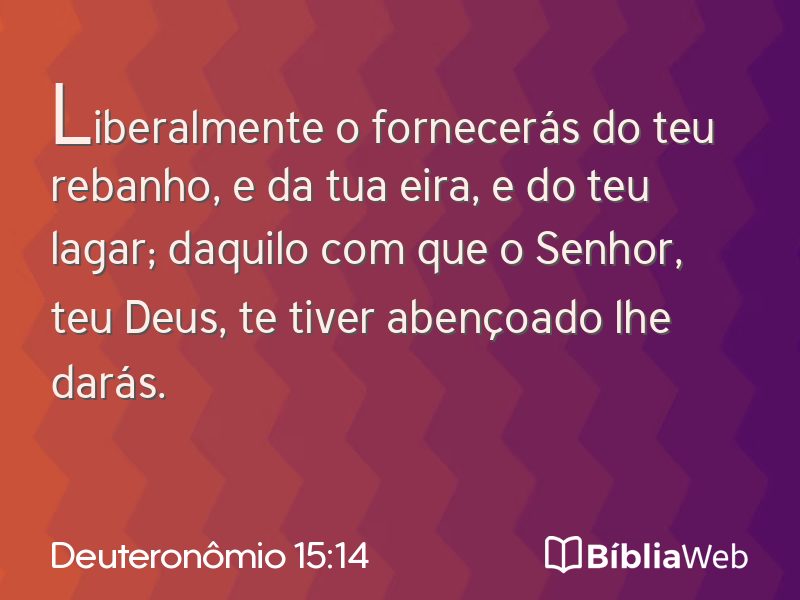 Deuteronômio 15:14 em imagem para compartilhar