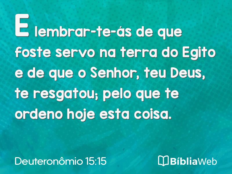 Deuteronômio 15:15 em imagem para compartilhar