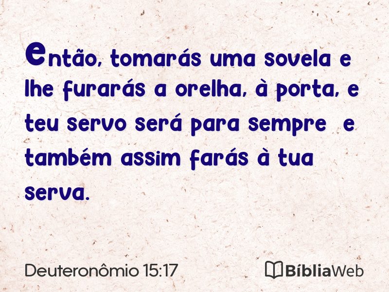 Deuteronômio 15:17 em imagem para compartilhar