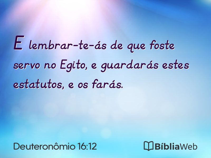 Deuteronômio 16:12 em imagem para compartilhar