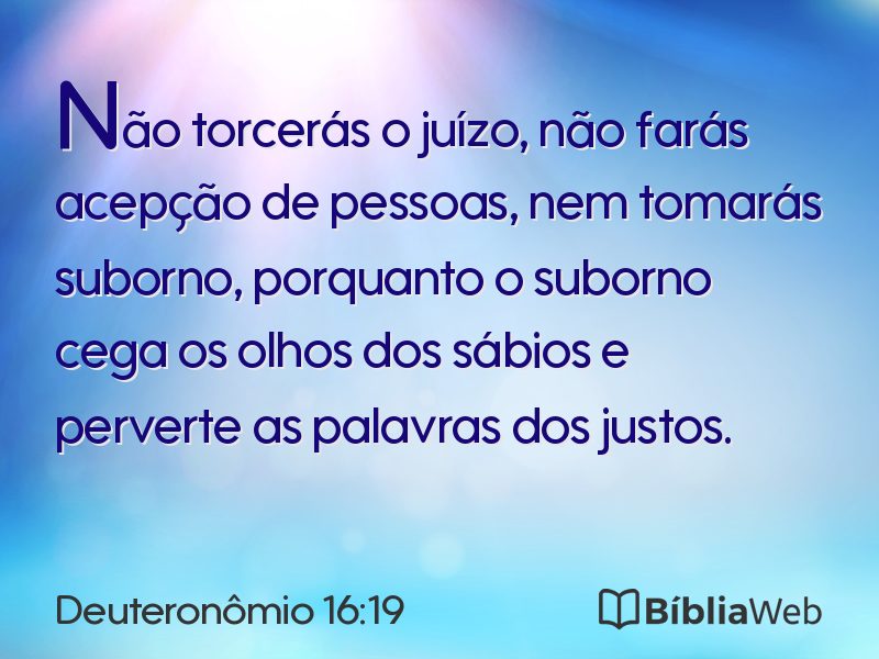 Deuteronômio 16:19 em imagem para compartilhar