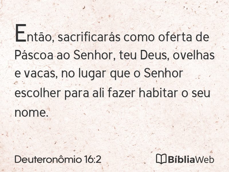 Deuteronômio 16:2 em imagem para compartilhar