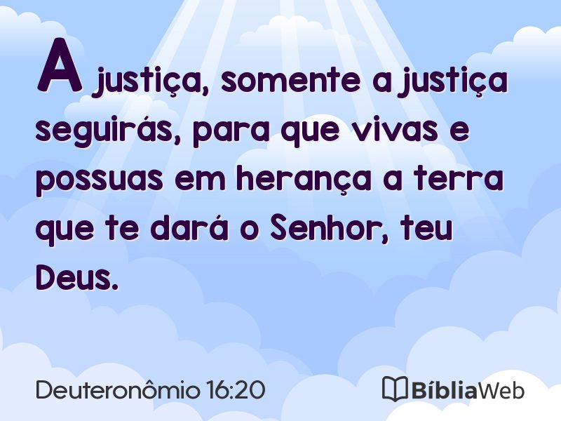 Deuteronômio 16:20 em imagem para compartilhar