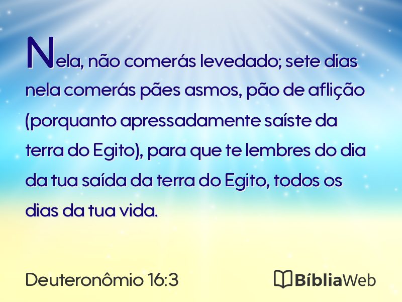 Deuteronômio 16:3 em imagem para compartilhar