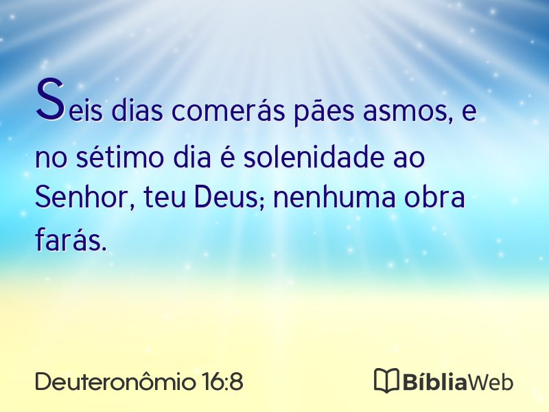 Deuteronômio 16:8 em imagem para compartilhar