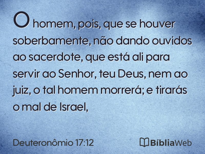 Deuteronômio 17:12 em imagem para compartilhar