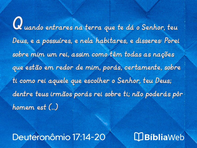 Deuteronômio 17:14-20 em imagem para compartilhar