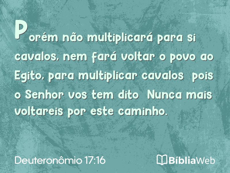 Deuteronômio 17:16 em imagem para compartilhar
