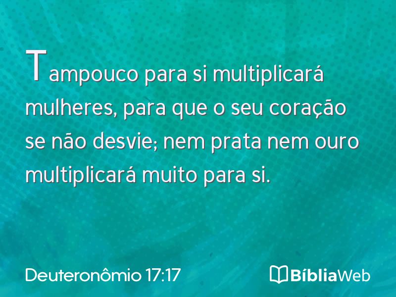 Deuteronômio 17:17 em imagem para compartilhar