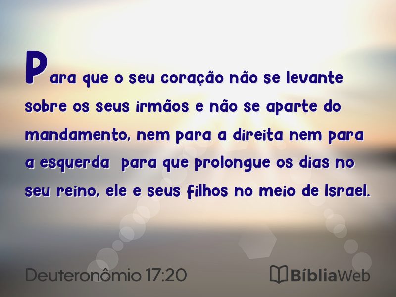 Deuteronômio 17:20 em imagem para compartilhar