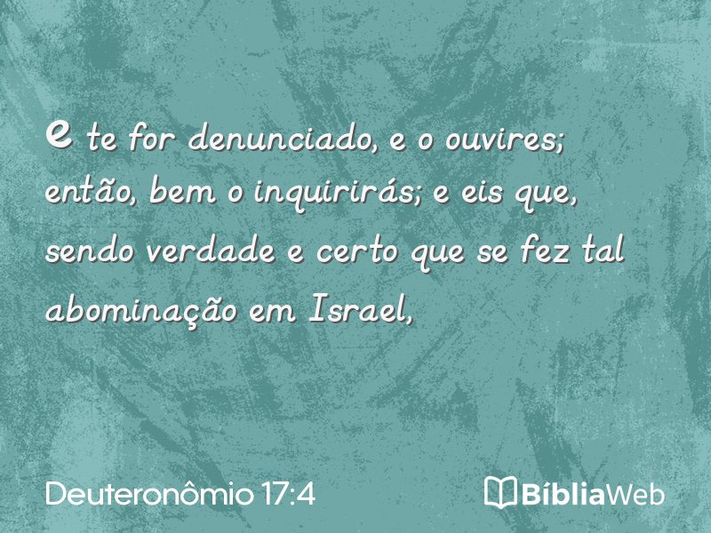Deuteronômio 17:4 em imagem para compartilhar