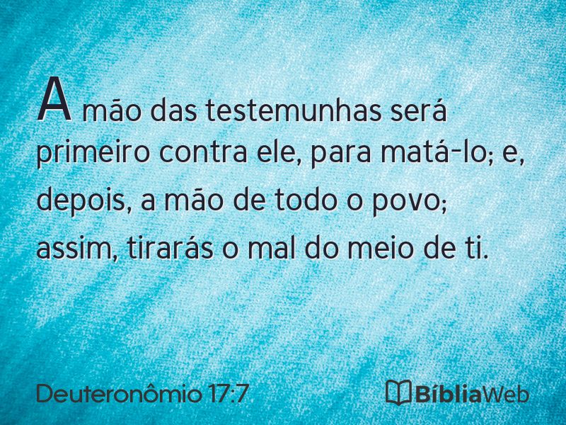 Deuteronômio 17:7 em imagem para compartilhar