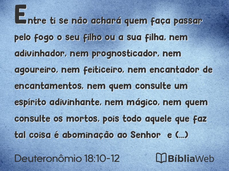 Deuteronômio 18:10-12 em imagem para compartilhar