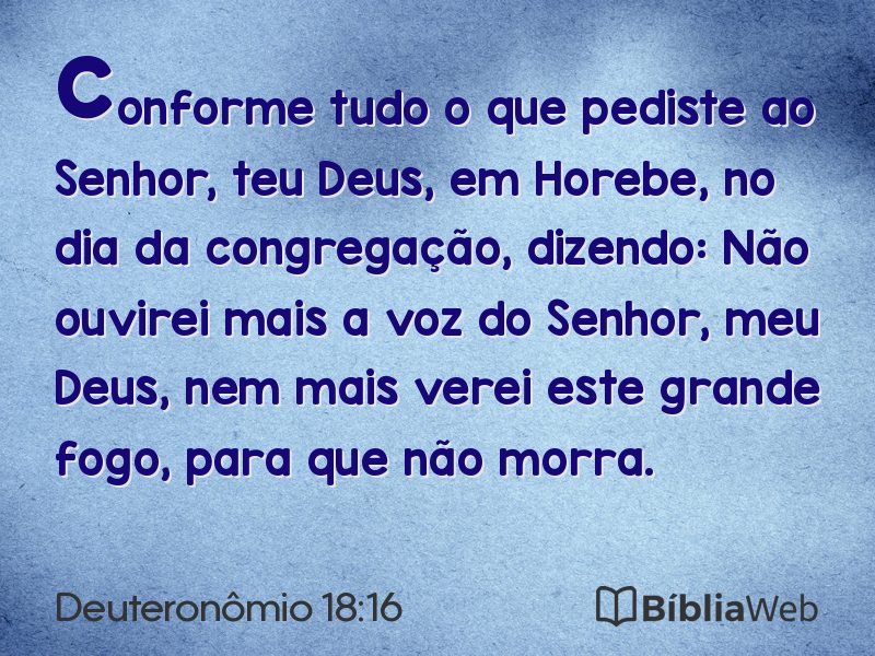 Deuteronômio 18:16 em imagem para compartilhar
