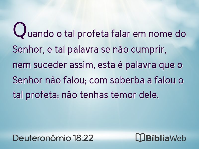 Deuteronômio 18:22 em imagem para compartilhar