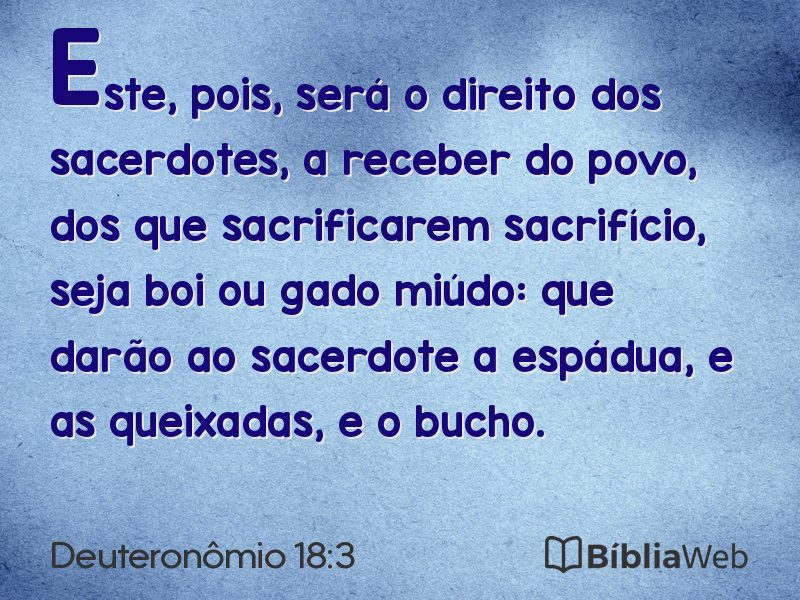 Deuteronômio 18:3 em imagem para compartilhar