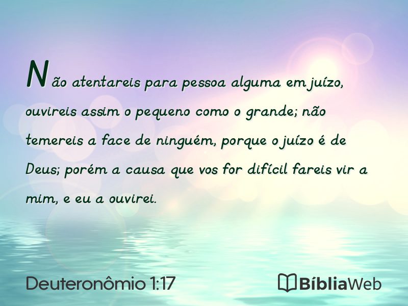 Deuteronômio 1:17 em imagem para compartilhar