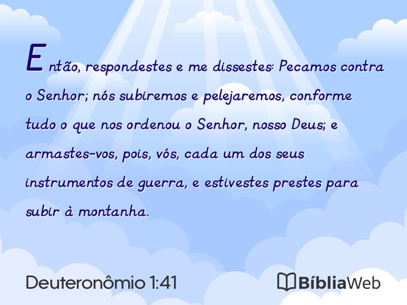 Deuteronômio 1:41 em imagem para compartilhar