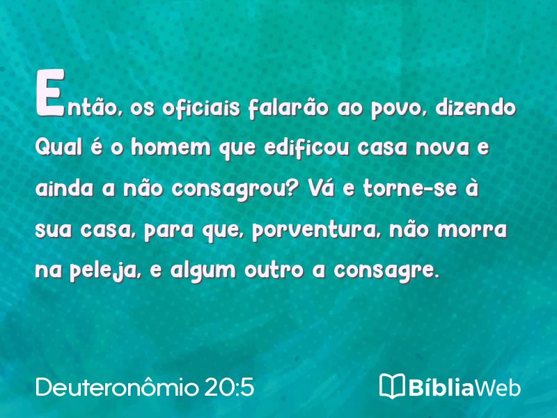 Deuteronômio 20:5 em imagem para compartilhar