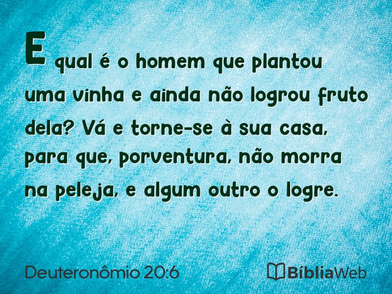 Deuteronômio 20:6 em imagem para compartilhar